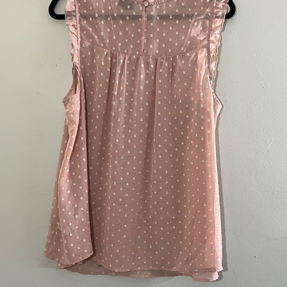 Torrid Top 14 Pink Chiffon Swiss Dot Tank Feminine Coquette Mature Ballerina 80s - Picture 10 of 15